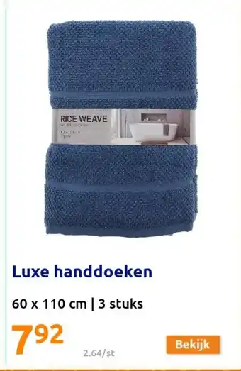 Action Luxe handdoeken 60x110 cm 3 stuks aanbieding