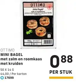 Bidfood Mini bagel met zalm en roomkaas met kruiden aanbieding