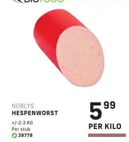 Bidfood Hespenworst aanbieding