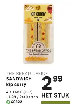 Bidfood Sandwich kip curry aanbieding