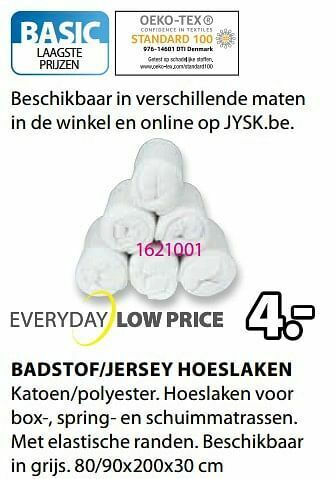 Jysk Badstof-jersey hoeslaken aanbieding