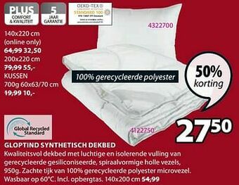 Jysk Gloptind synthetisch dekbed aanbieding
