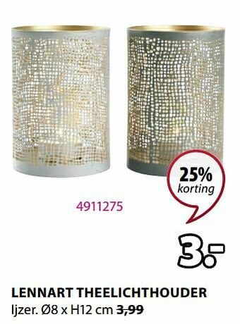 Jysk Lennart theelichthouder aanbieding