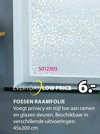 Jysk Fossen raamfolie aanbieding