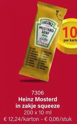 Bidfood Heinz Mosterd in zakje squeeze aanbieding