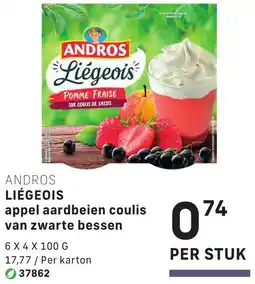 Bidfood Andros liégeois appel aardbeien coulis van zwarte bessen aanbieding