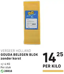 Bidfood Vergeer holland gouda belegen blok zonder korst aanbieding