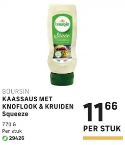 Bidfood Boursin kaassaus met knoflook & kruiden squeeze aanbieding
