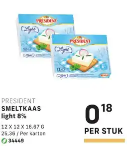 Bidfood President smeltkaas light 8% aanbieding