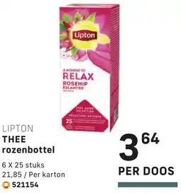 Bidfood Lipton thee rozenbottel aanbieding
