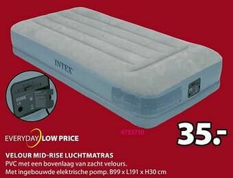 Jysk Velour mid-rise luchtmatras aanbieding