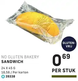 Bidfood No gluten bakery sandwich aanbieding