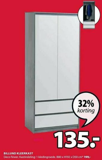 Jysk Billund kleerkast aanbieding