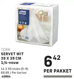 Bidfood Tork servet wit 1/4-vouw aanbieding