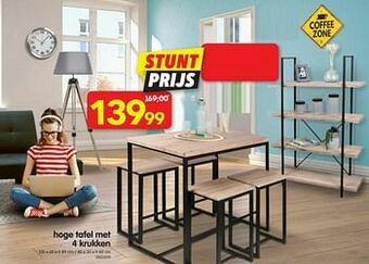Yess Hoge tafel met 4 krukken aanbieding