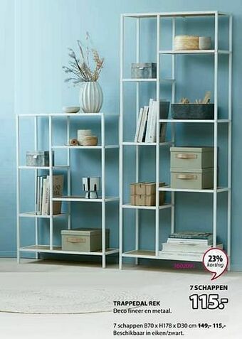 Jysk Trappedal rek 7 schappen aanbieding