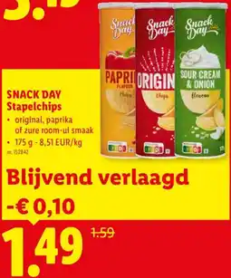 Lidl Snack day Stapelchips aanbieding