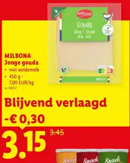Lidl Milbona Jonge gouda aanbieding