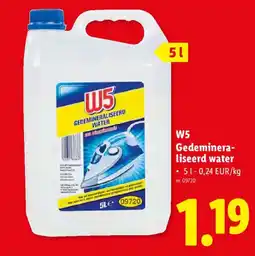 Lidl W5 Gedemineraliseerd water aanbieding