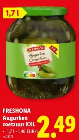 Lidl Freshona Augurken zoetzuur XXL aanbieding