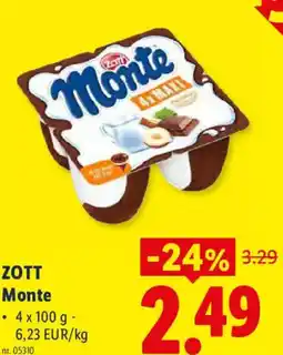 Lidl Zott Monte aanbieding