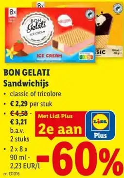 Lidl Bon gelati Sandwichijs aanbieding