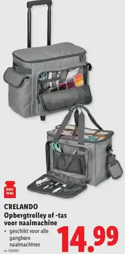 Lidl Crelando Opbergtrolley of tas voor naaimachine aanbieding