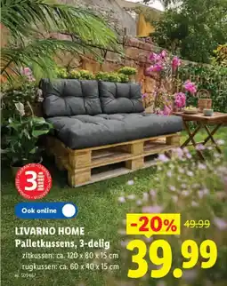Lidl Livarno home Palletkussens, 3-delig aanbieding