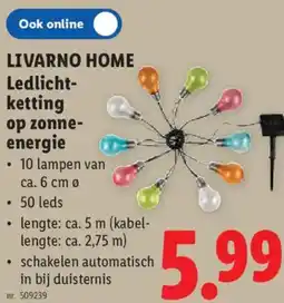 Lidl Livarno home Ledlichtketting op zonne energie aanbieding
