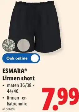 Lidl Esmara Linnen short aanbieding