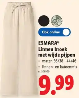 Lidl Esmara Linnen broek met wijde pijpen aanbieding