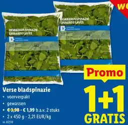 Lidl Verse bladspinazie aanbieding