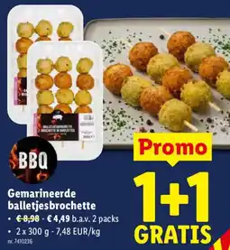 Lidl Gemarineerde balletjesbrochette aanbieding
