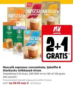 Jumbo Nescafé espresso concentrate, ijskoffie & Starbucks milkbased mixes aanbieding