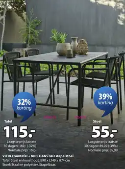 Jysk Vierli tuintafel aanbieding