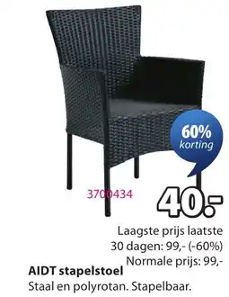 Jysk Aidt stapelstoel aanbieding