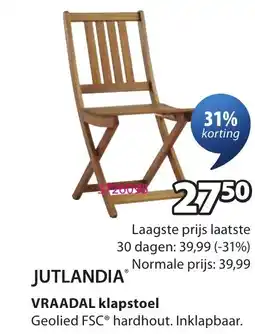 Jysk Jutlandia Vraadal klapstoel aanbieding