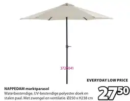 Jysk Nappedam marktparasol aanbieding