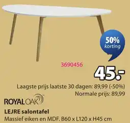 Jysk Royal oak Lejre salontafel aanbieding