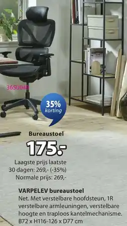 Jysk Varpelev bureaustoel aanbieding