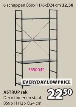 Jysk Astrup rek aanbieding