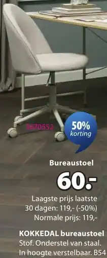 Jysk Kokkedal bureaustoel aanbieding