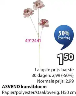 Jysk Asvend kunstbloem aanbieding