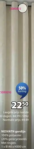 Jysk Nesvatn gordijn aanbieding