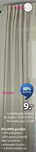Jysk Bolmen gordijn aanbieding