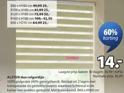 Jysk Alsten duo rolgordijn aanbieding