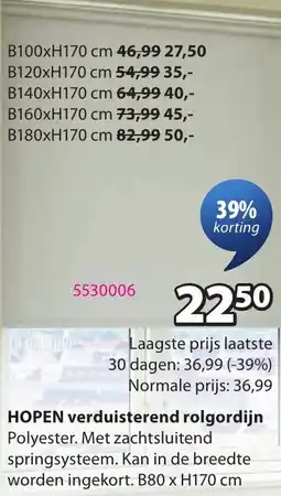 Jysk Hopen verduisterend rolgordijn aanbieding