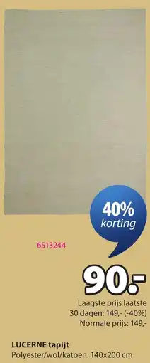 Jysk Lucerne tapijt aanbieding