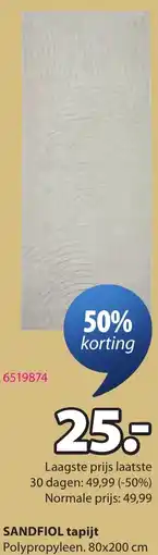Jysk Sandfiol tapijt aanbieding