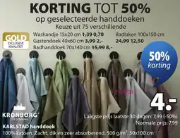 Jysk Kronborg Karlstad handdoek aanbieding